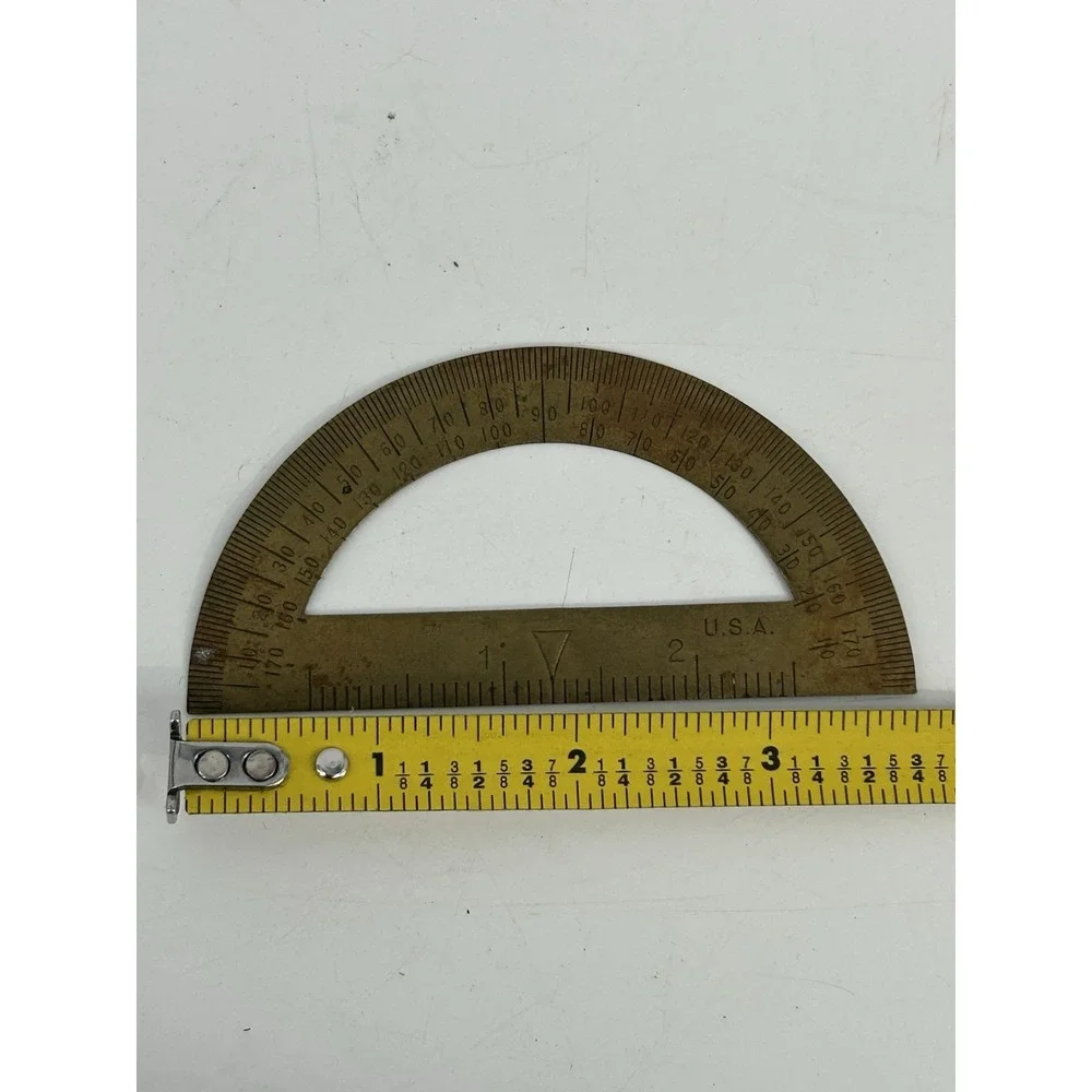Vintage Brass Protractor Made In USA